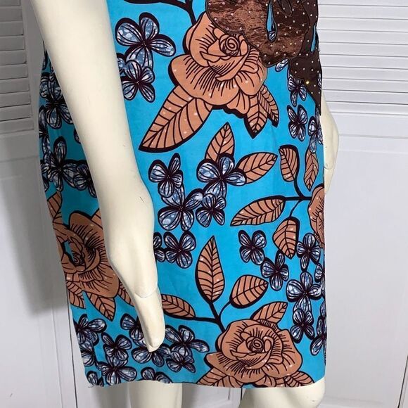 Vintage Bold Floral Mod Dress With Appliqué Size Medium - Picture 4 of 15